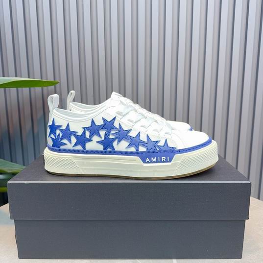 AMIRI Blue Star Low-Top Sneakers – White & Cream