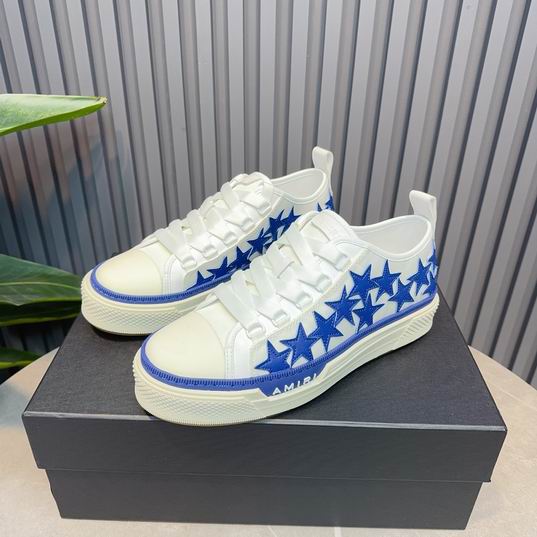 AMIRI Blue Star Low-Top Sneakers – White & Cream