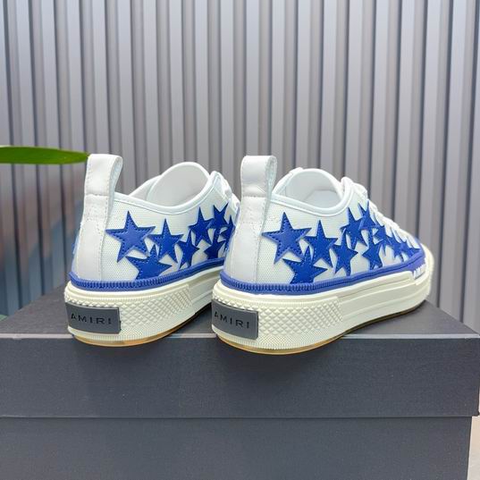 AMIRI Blue Star Low-Top Sneakers – White & Cream
