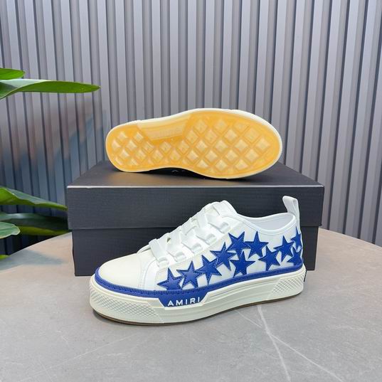 AMIRI Blue Star Low-Top Sneakers – White & Cream