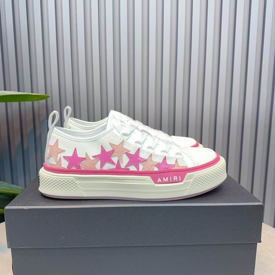 AMIRI Pink Star Low-Top Sneakers – White & Cream