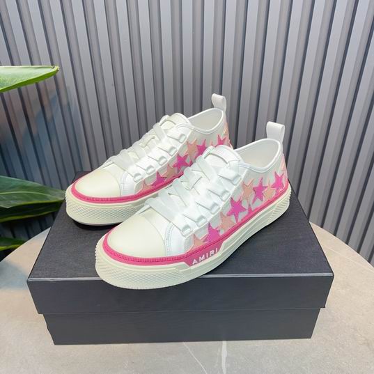 AMIRI Pink Star Low-Top Sneakers – White & Cream