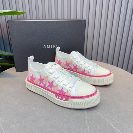 AMIRI Pink Star Low-Top Sneakers – White & Cream