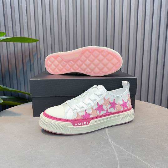 AMIRI Pink Star Low-Top Sneakers – White & Cream