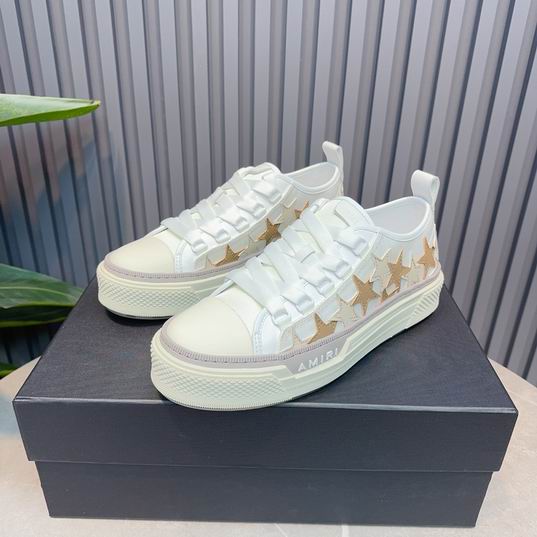 AMIRI Gold-Tone Star Low-Top Sneakers – White
