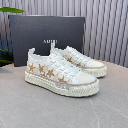 AMIRI Gold-Tone Star Low-Top Sneakers – White