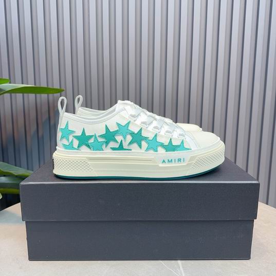 AMIRI Turquoise Star Low-Top Sneakers – White