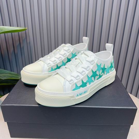 AMIRI Turquoise Star Low-Top Sneakers – White