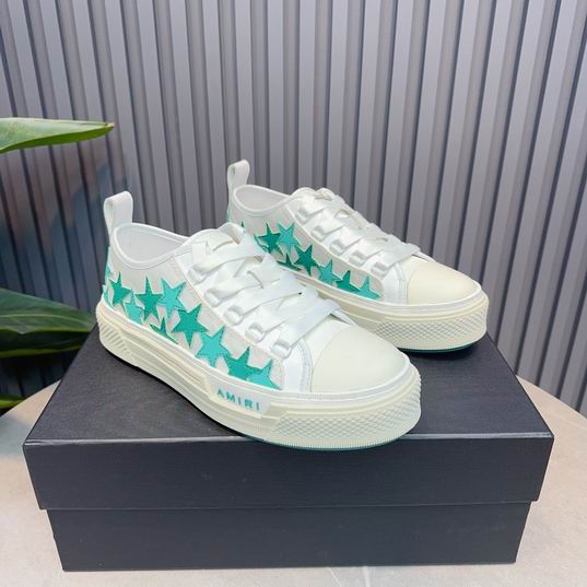 AMIRI Turquoise Star Low-Top Sneakers – White