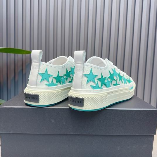 AMIRI Turquoise Star Low-Top Sneakers – White