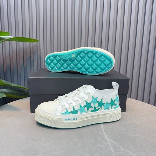 AMIRI Turquoise Star Low-Top Sneakers – White