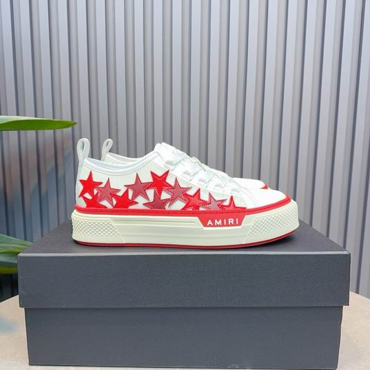AMIRI Red Star Low-Top Sneakers – White & Red Sole