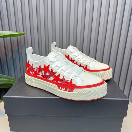 AMIRI Red Star Low-Top Sneakers – White & Red Sole