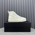 AMIRI Cream Patchwork High-Top Sneakers