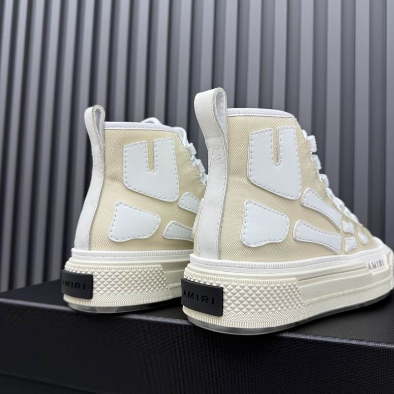 AMIRI Cream Patchwork High-Top Sneakers
