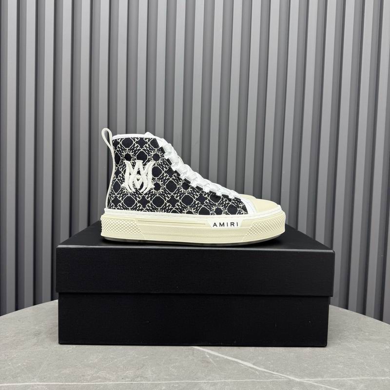 AMIRI Black Monogram High-Top Sneakers