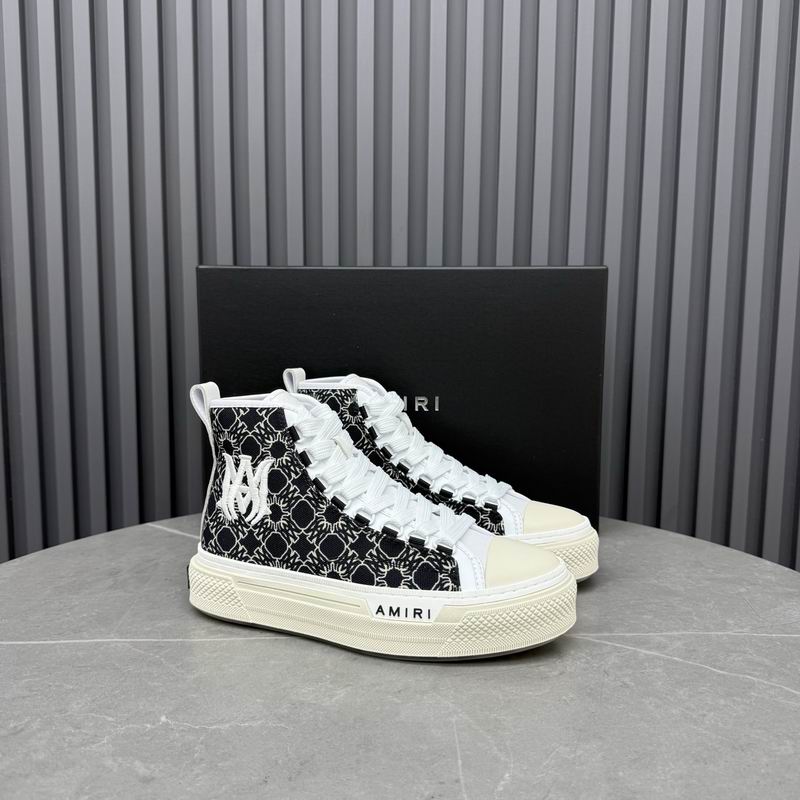 AMIRI Black Monogram High-Top Sneakers