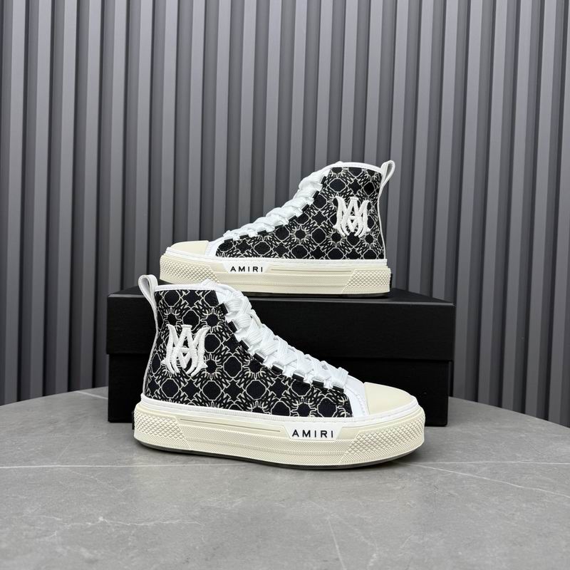 AMIRI Black Monogram High-Top Sneakers