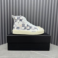 AMIRI White Plaid High-Top Sneakers