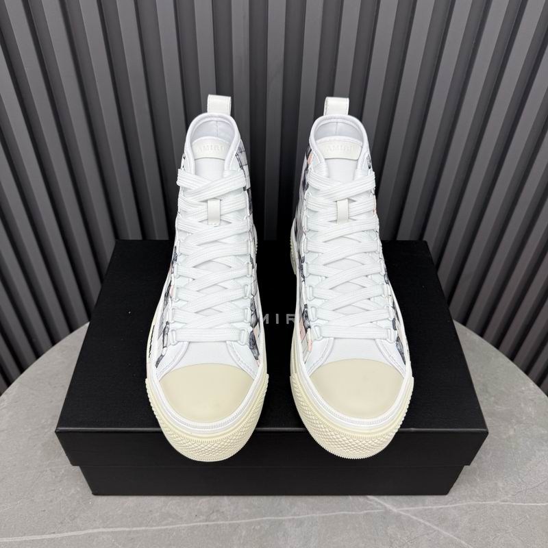AMIRI White Plaid High-Top Sneakers
