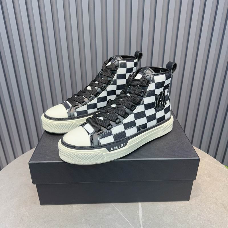 AMIRI Checkerboard High-Top Sneakers