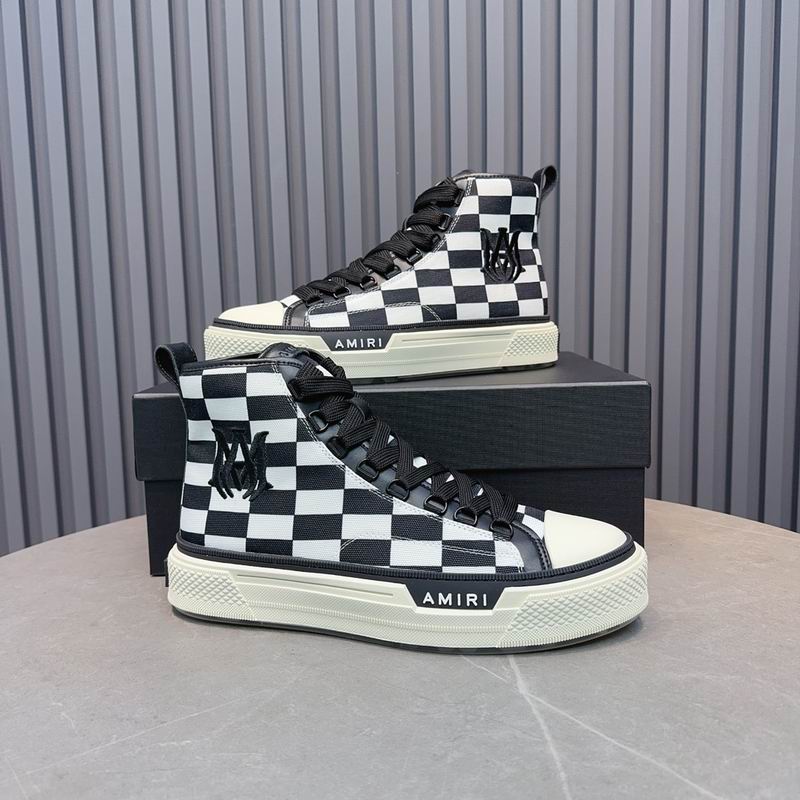 AMIRI Checkerboard High-Top Sneakers