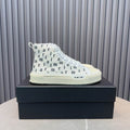 AMIRI White Letter-Print High-Top Sneakers