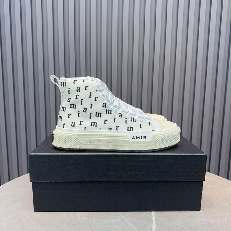 AMIRI White Letter-Print High-Top Sneakers