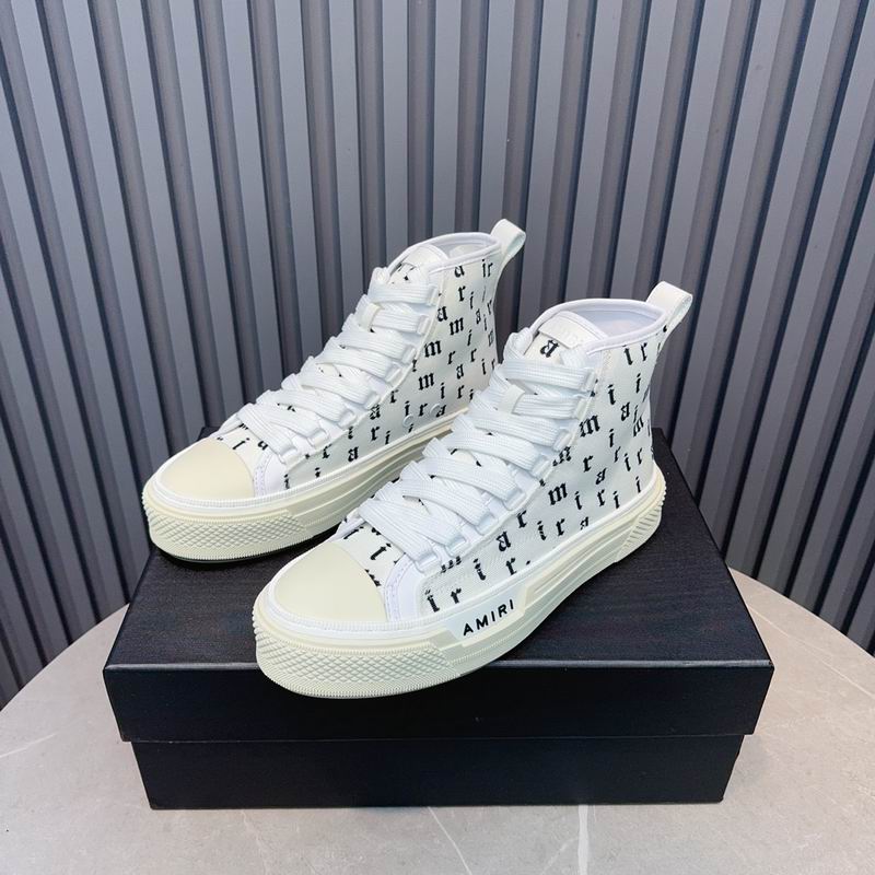 AMIRI White Letter-Print High-Top Sneakers