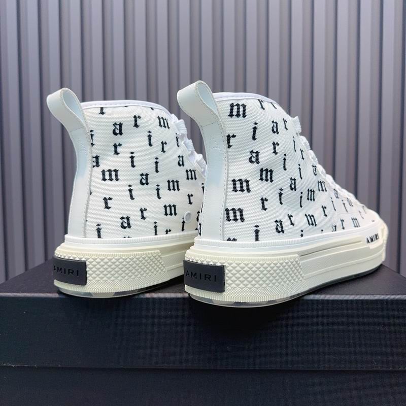 AMIRI White Letter-Print High-Top Sneakers