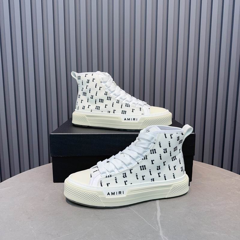 AMIRI White Letter-Print High-Top Sneakers