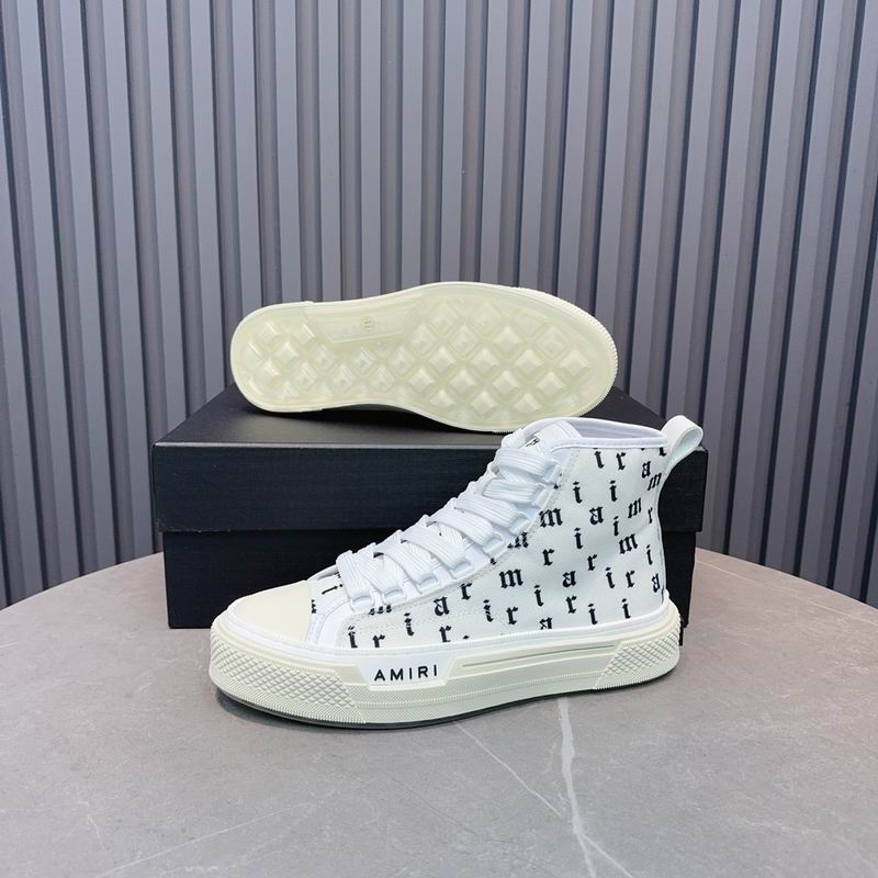 AMIRI White Letter-Print High-Top Sneakers