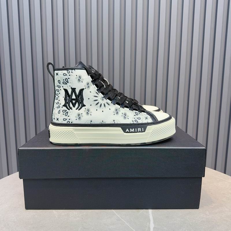 AMIRI Bandana High-Top Sneakers - White & Black