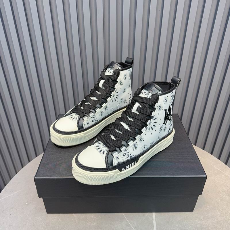 AMIRI Bandana High-Top Sneakers - White & Black