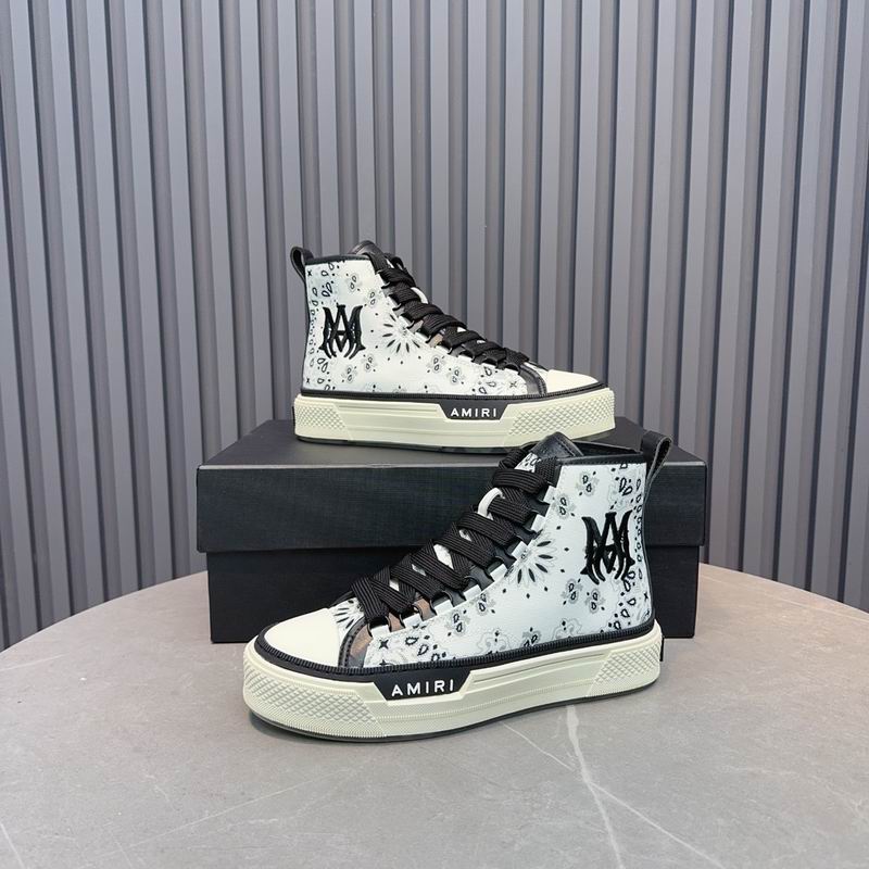 AMIRI Bandana High-Top Sneakers - White & Black