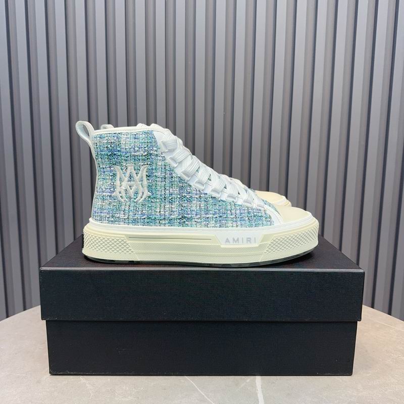 AMIRI Blue Tweed High-Top Sneakers