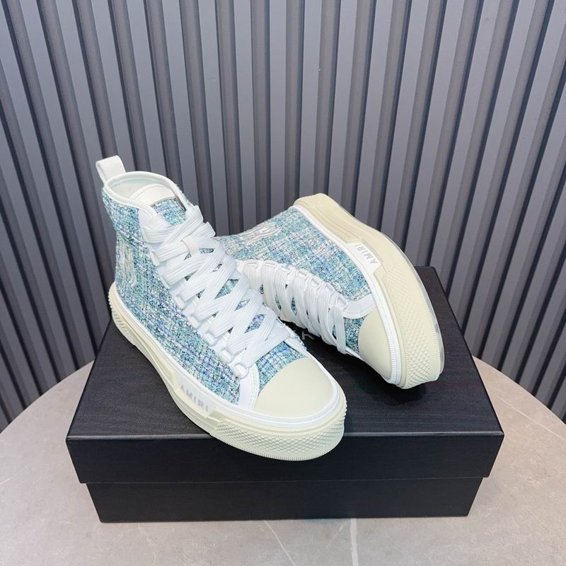 AMIRI Blue Tweed High-Top Sneakers