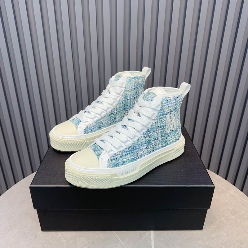 AMIRI Blue Tweed High-Top Sneakers