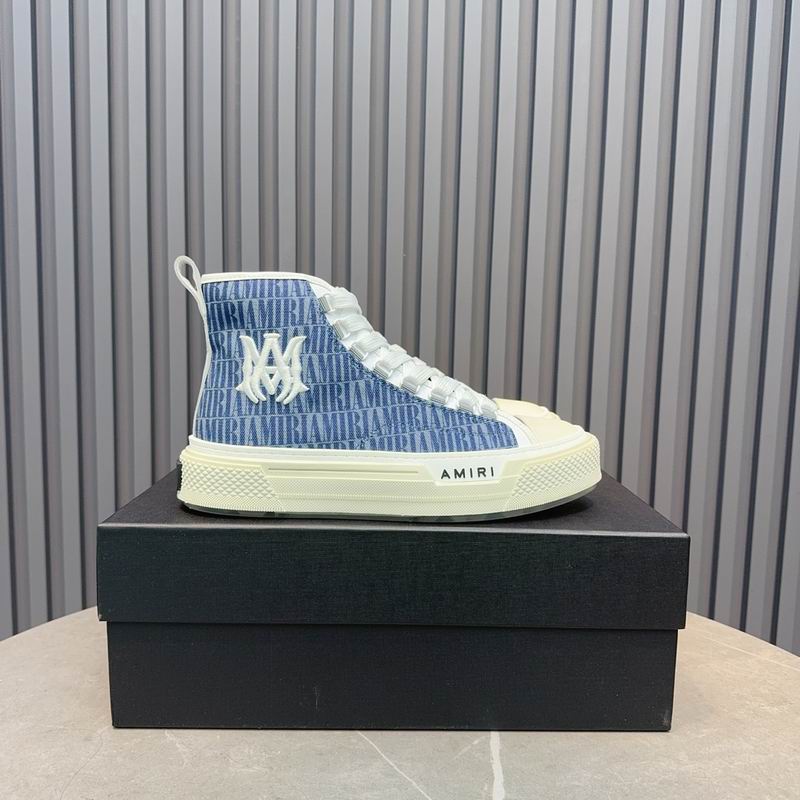 AMIRI Blue Monogram High-Top Sneakers