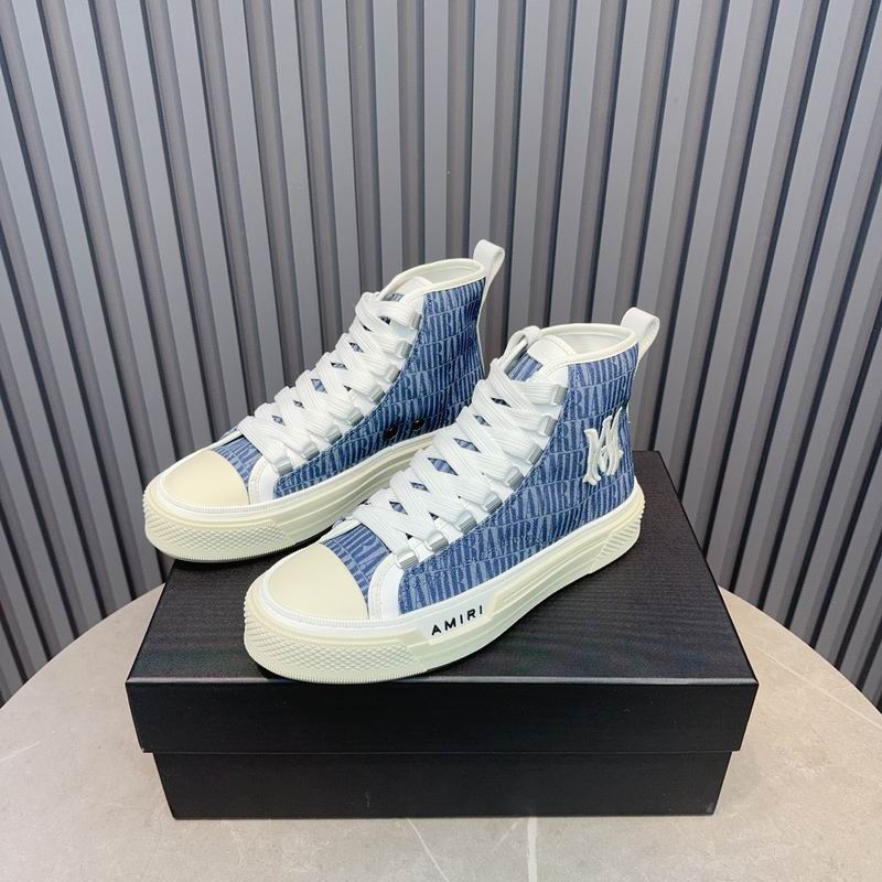 AMIRI Blue Monogram High-Top Sneakers