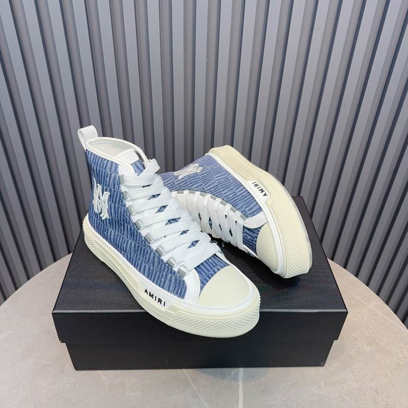 AMIRI Blue Monogram High-Top Sneakers