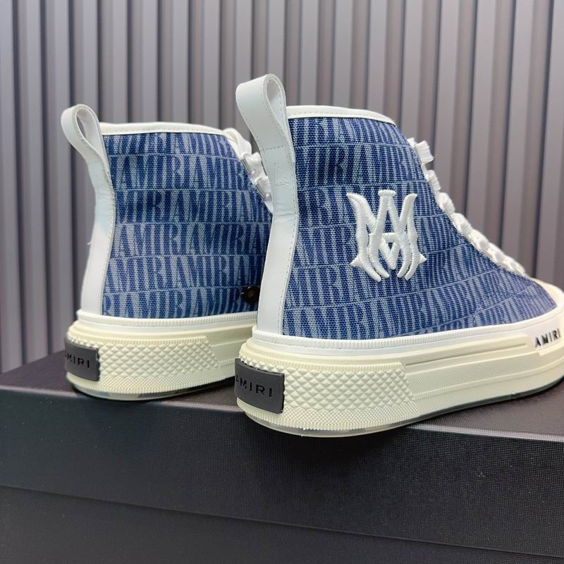 AMIRI Blue Monogram High-Top Sneakers