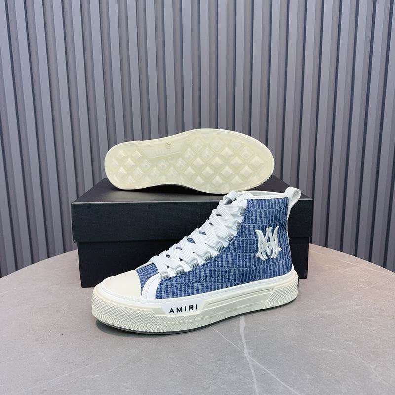 AMIRI Blue Monogram High-Top Sneakers