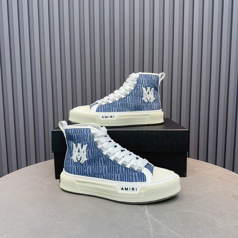 AMIRI Blue Monogram High-Top Sneakers
