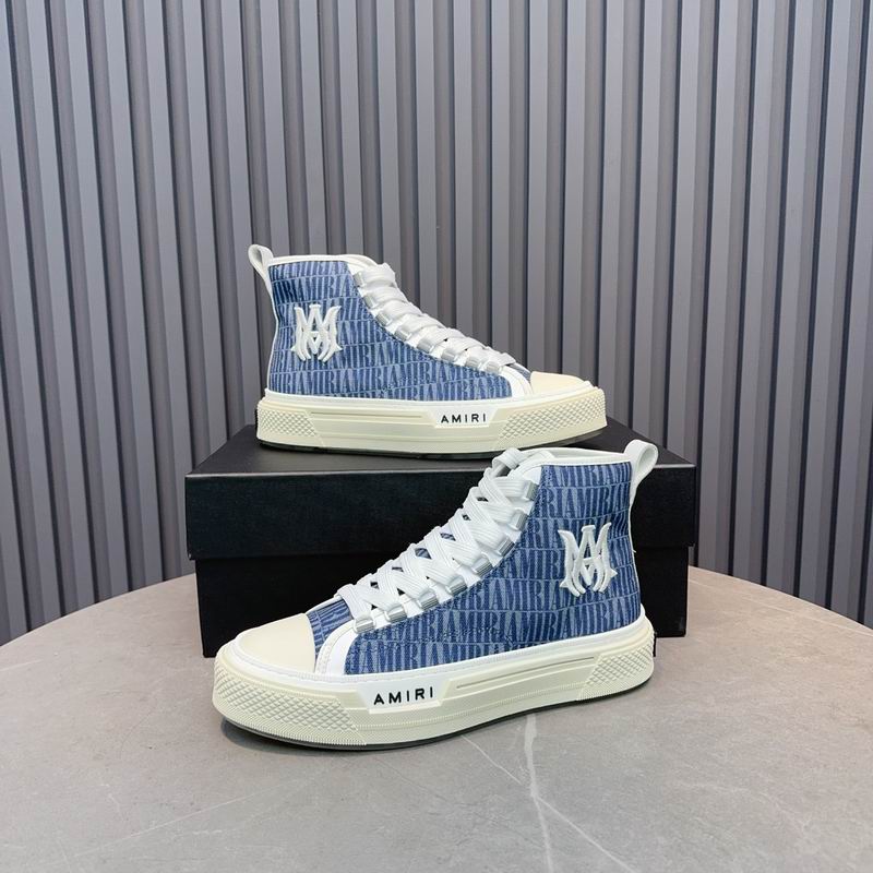 AMIRI Blue Monogram High-Top Sneakers