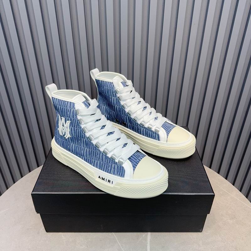 AMIRI Blue Monogram High-Top Sneakers