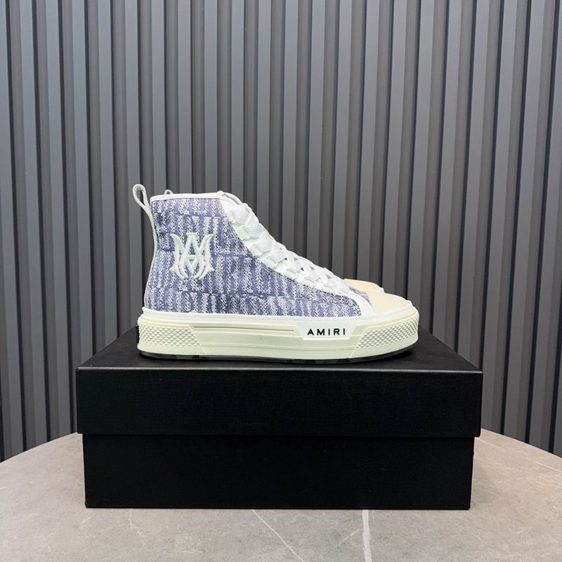 AMIRI Light Blue Monogram High-Top Sneakers