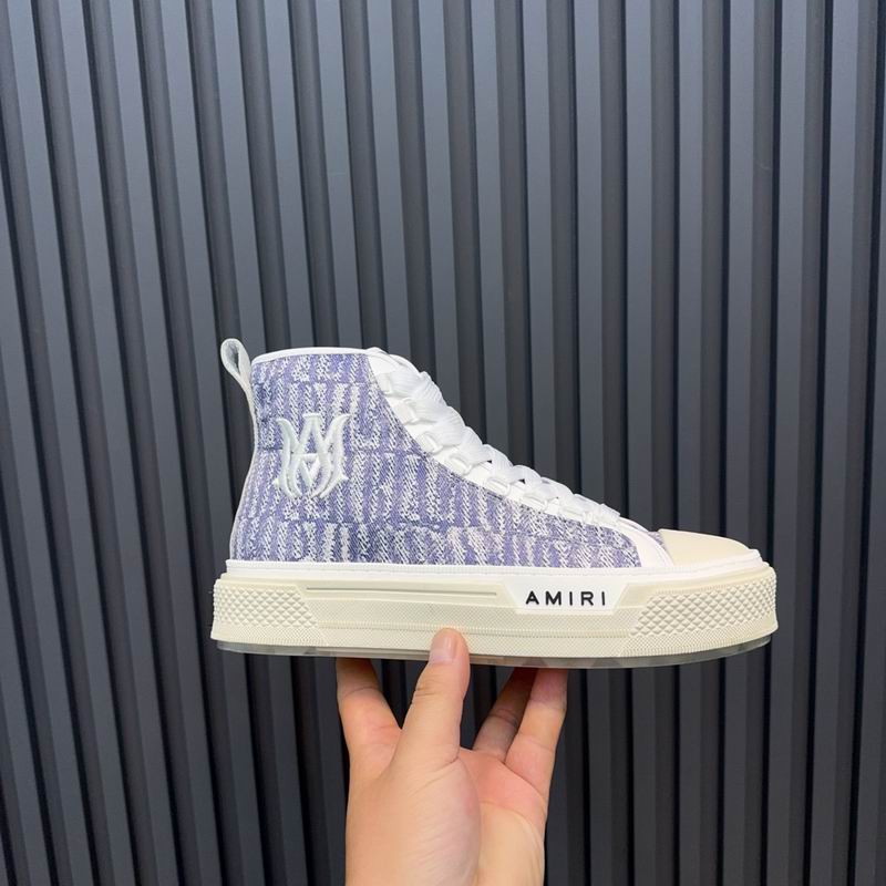 AMIRI Light Blue Monogram High-Top Sneakers