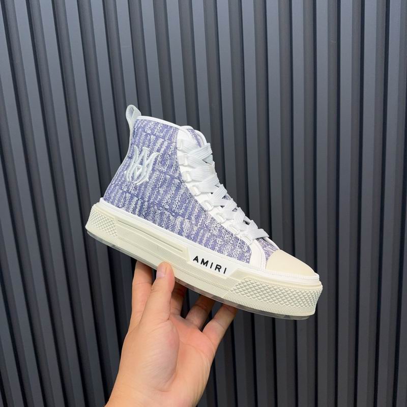 AMIRI Light Blue Monogram High-Top Sneakers