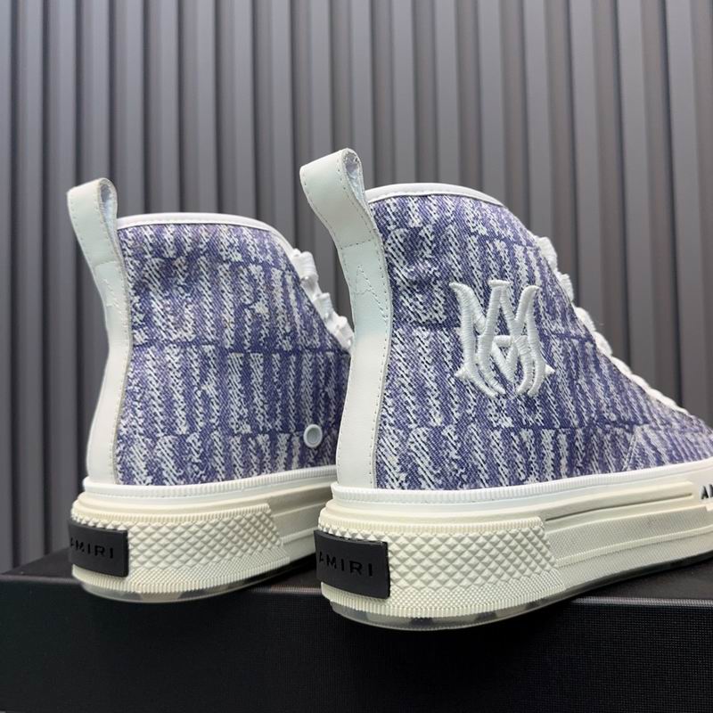 AMIRI Light Blue Monogram High-Top Sneakers